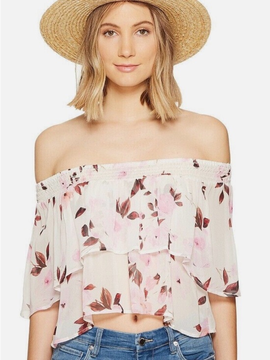 Flynn Skye Tops - Flynn Skye - Athens Off the Shoulder Crop Top